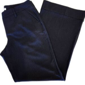 CAbi style #619L wide leg black pinstripe trousers, cuffed, size 10
